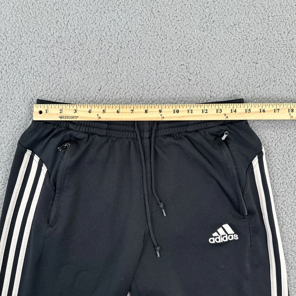 VTG Y2K Adidas Track Sweatpants Men Large Black Ankle Zip Logo Zipped Pockets